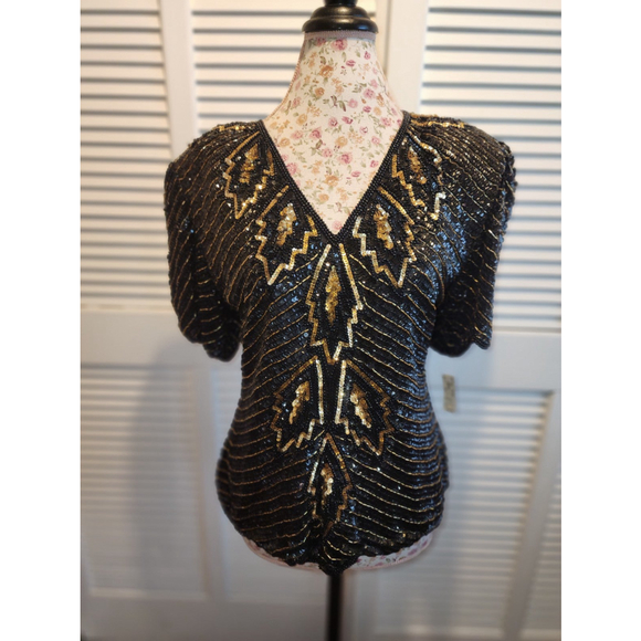 Vintage Stenay beaded top NWT - Picture 1 of 9